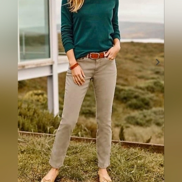 J Jill Denim Authentic Fit Slim Ankle Jeans Taupe Size 10 - Picture 14 of 16